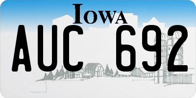 IA license plate AUC692