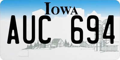 IA license plate AUC694