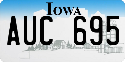 IA license plate AUC695