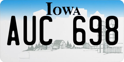 IA license plate AUC698