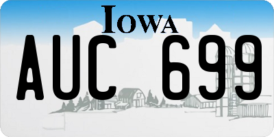 IA license plate AUC699