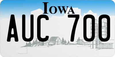IA license plate AUC700