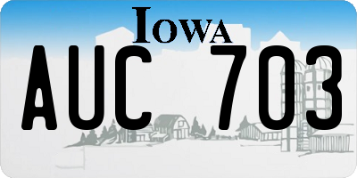 IA license plate AUC703