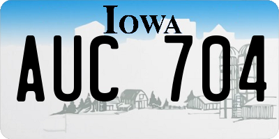 IA license plate AUC704