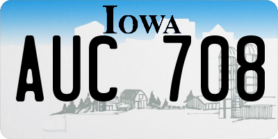 IA license plate AUC708
