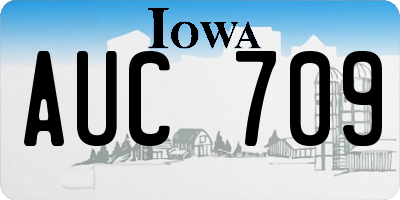 IA license plate AUC709