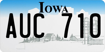 IA license plate AUC710
