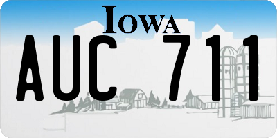 IA license plate AUC711