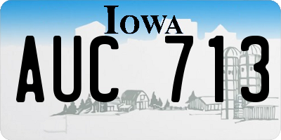IA license plate AUC713