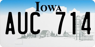 IA license plate AUC714