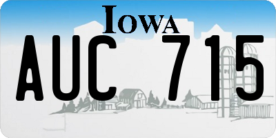IA license plate AUC715