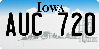 IA license plate AUC720