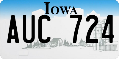 IA license plate AUC724
