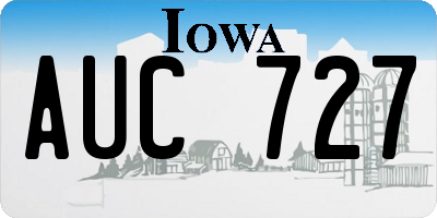IA license plate AUC727