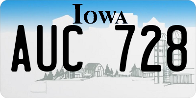 IA license plate AUC728