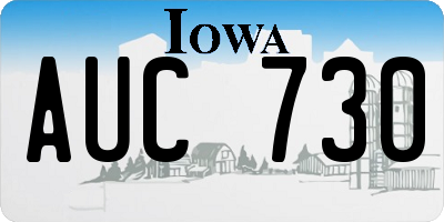 IA license plate AUC730
