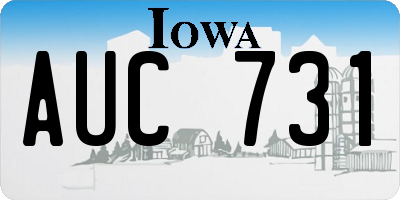 IA license plate AUC731