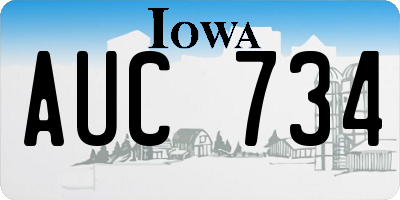 IA license plate AUC734