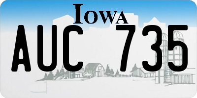 IA license plate AUC735