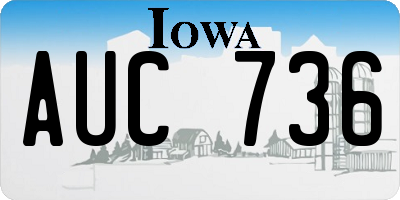 IA license plate AUC736