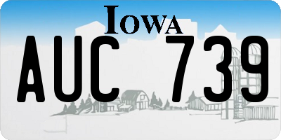 IA license plate AUC739
