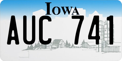 IA license plate AUC741