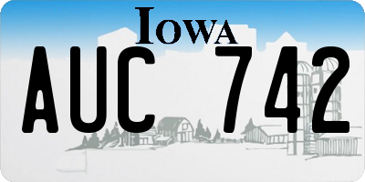 IA license plate AUC742