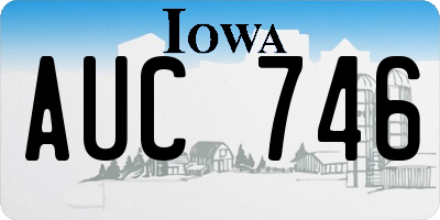 IA license plate AUC746