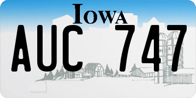 IA license plate AUC747