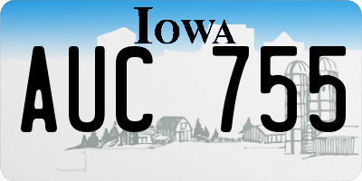 IA license plate AUC755