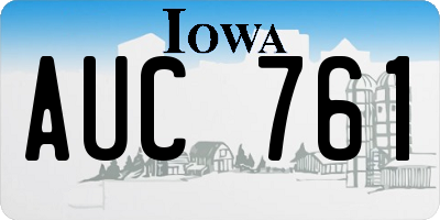 IA license plate AUC761