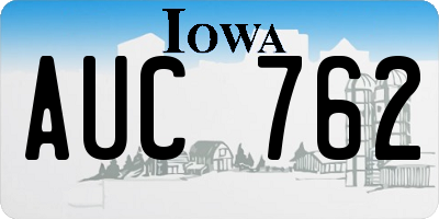 IA license plate AUC762