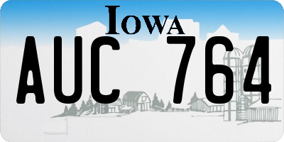 IA license plate AUC764