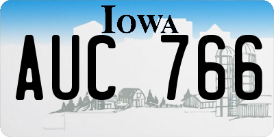 IA license plate AUC766