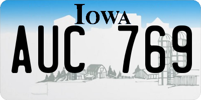 IA license plate AUC769