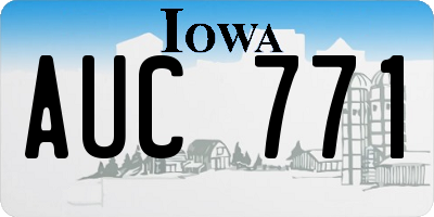 IA license plate AUC771