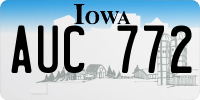 IA license plate AUC772