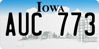 IA license plate AUC773