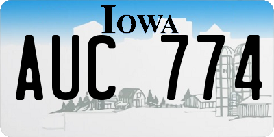 IA license plate AUC774