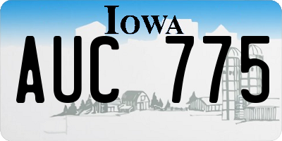 IA license plate AUC775