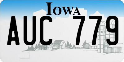 IA license plate AUC779
