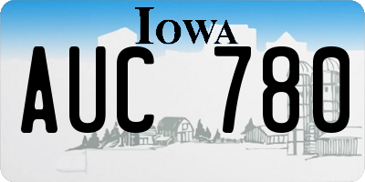 IA license plate AUC780