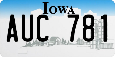 IA license plate AUC781