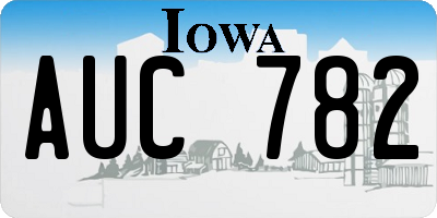 IA license plate AUC782