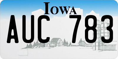 IA license plate AUC783