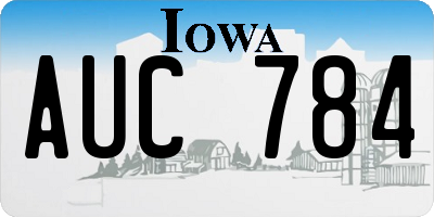 IA license plate AUC784