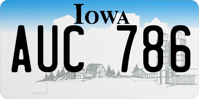 IA license plate AUC786