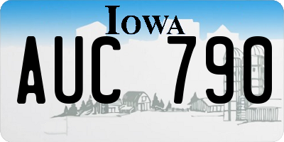 IA license plate AUC790