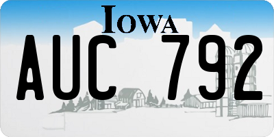 IA license plate AUC792