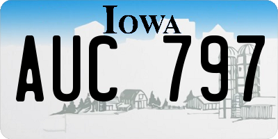 IA license plate AUC797